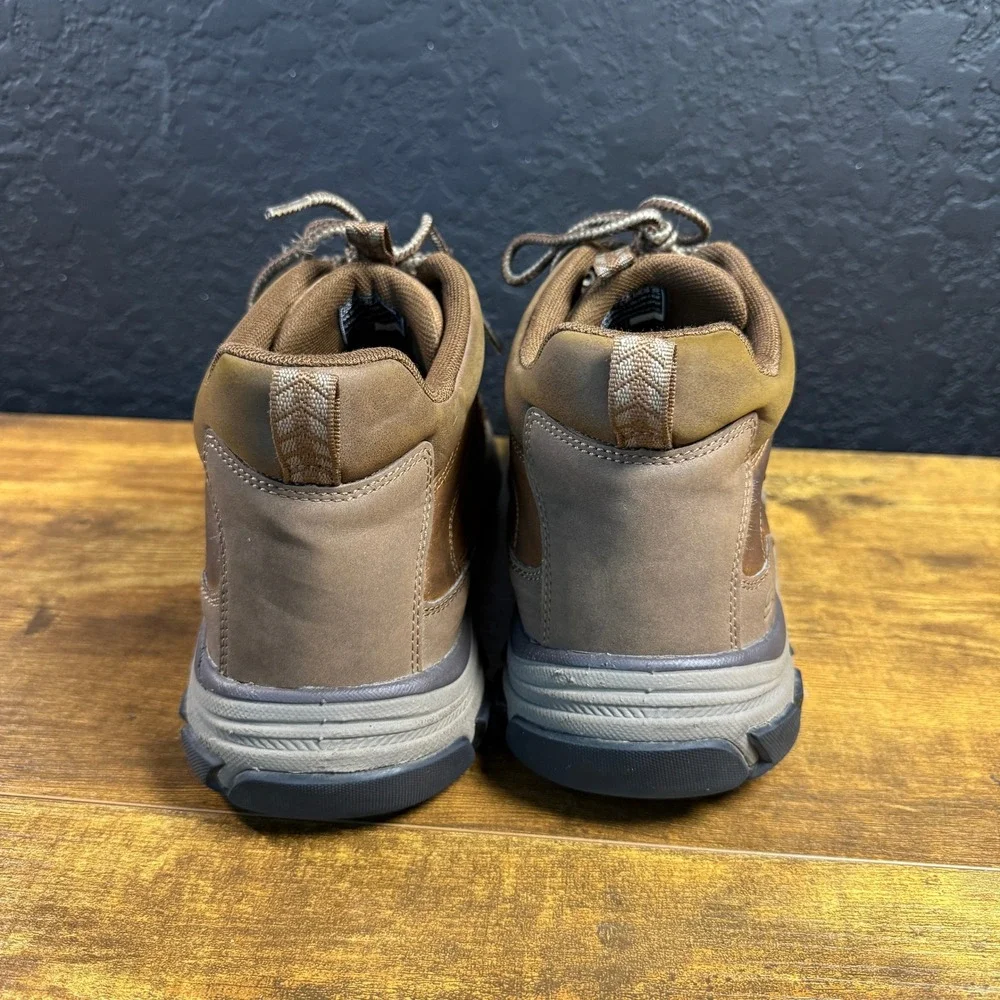 Skechers Selmen 204454 Brown Leather Water Repellent Hiking Boots Mens 10.5